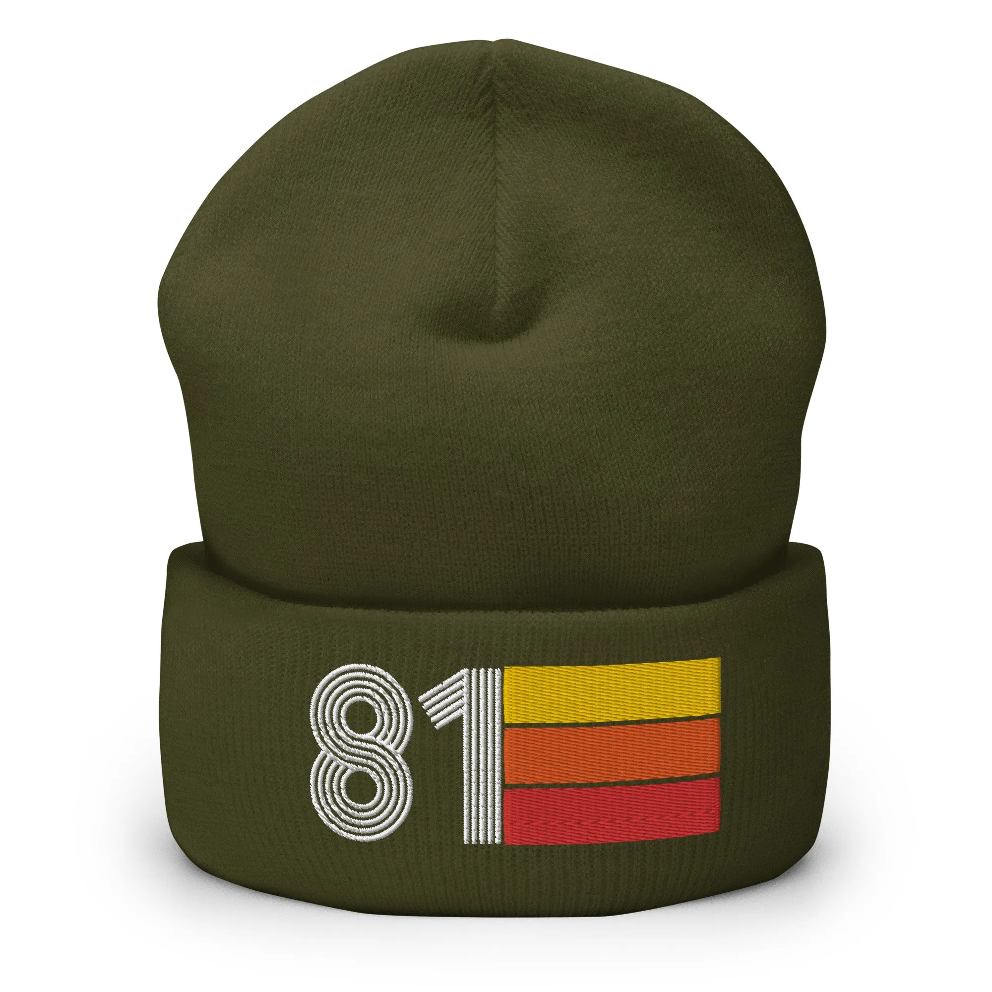 81 Number 1981 Birthday Retro Men's Women's Cuffed Beanie