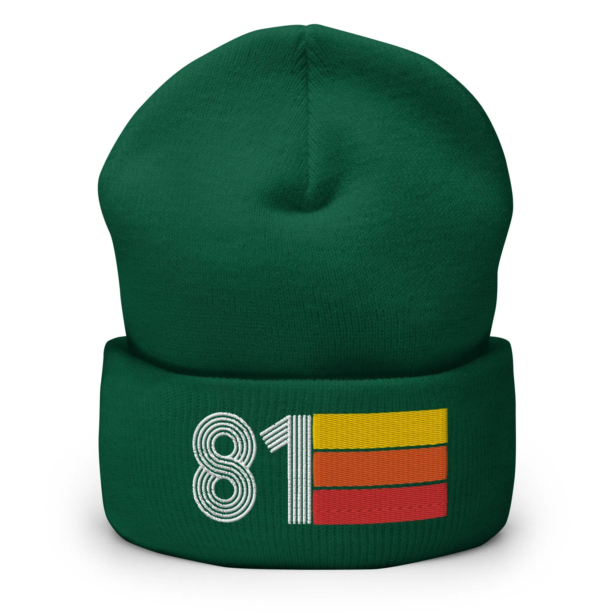 81 Number 1981 Birthday Retro Men's Women's Cuffed Beanie