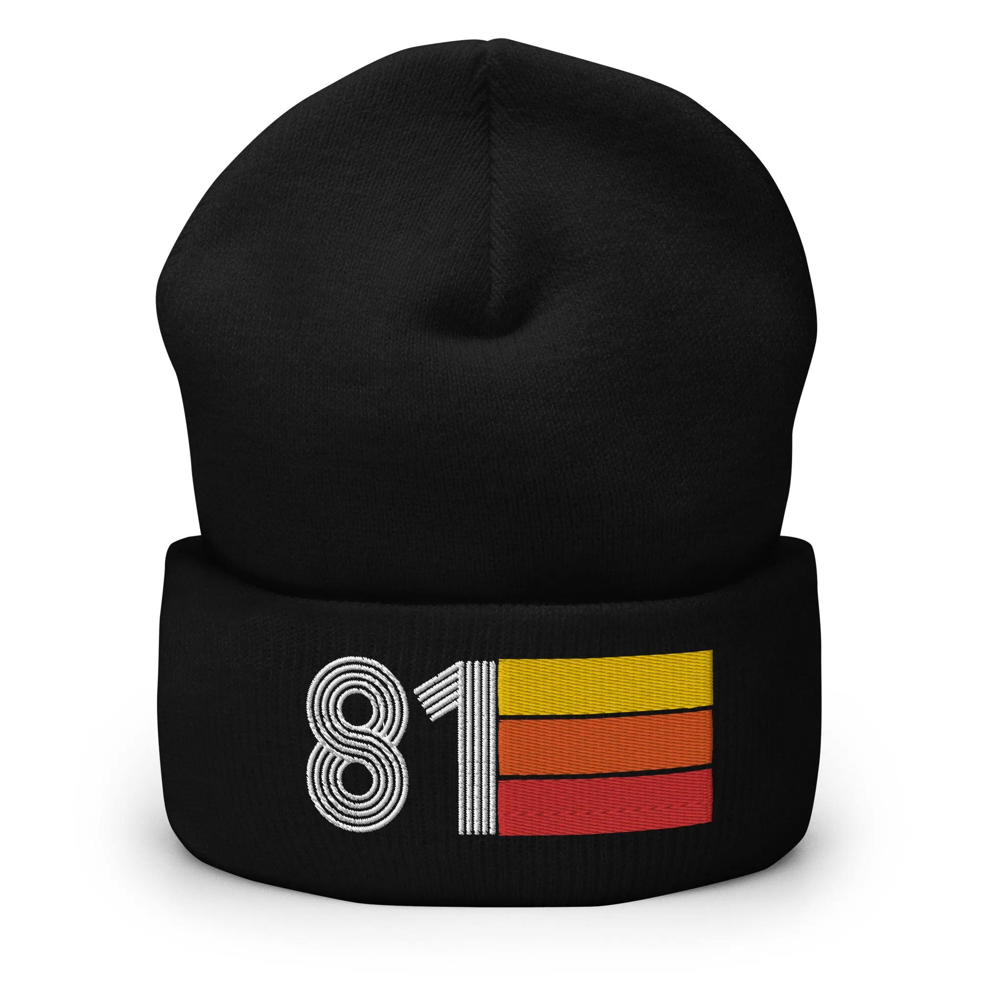 81 Number 1981 Birthday Retro Men's Women's Cuffed Beanie