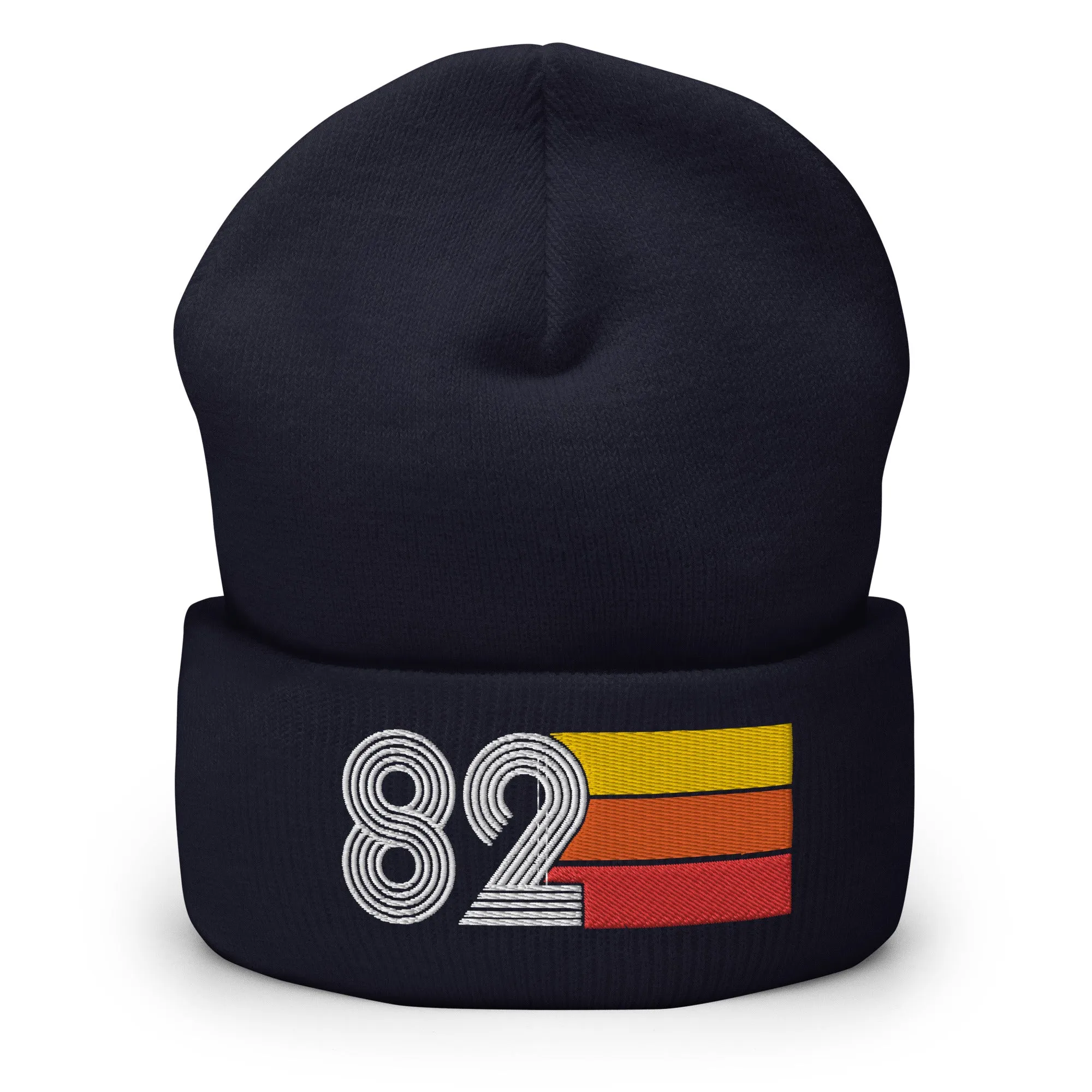 82 Number 1982 Birthday Retro Men's Women's Cuffed Beanie