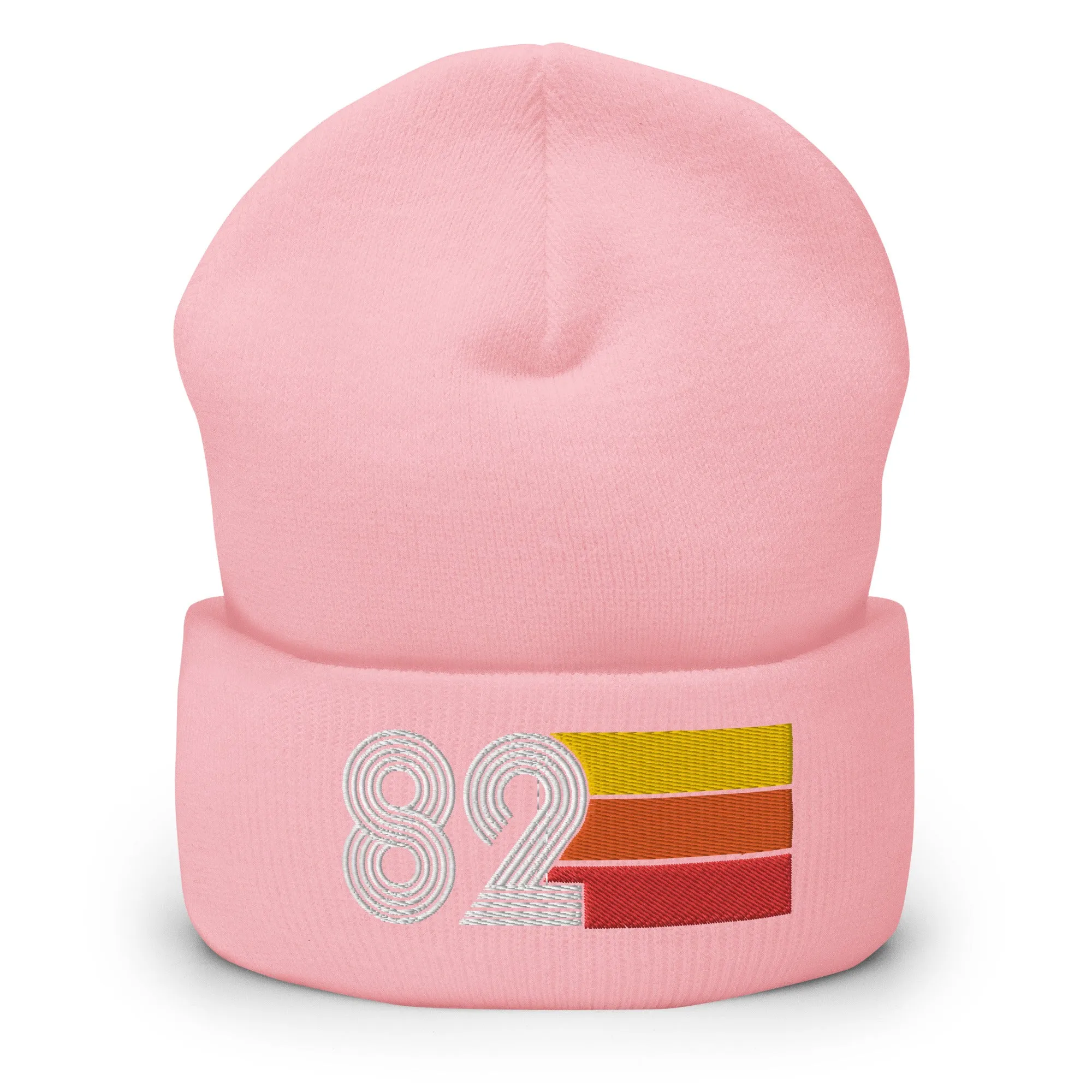 82 Number 1982 Birthday Retro Men's Women's Cuffed Beanie