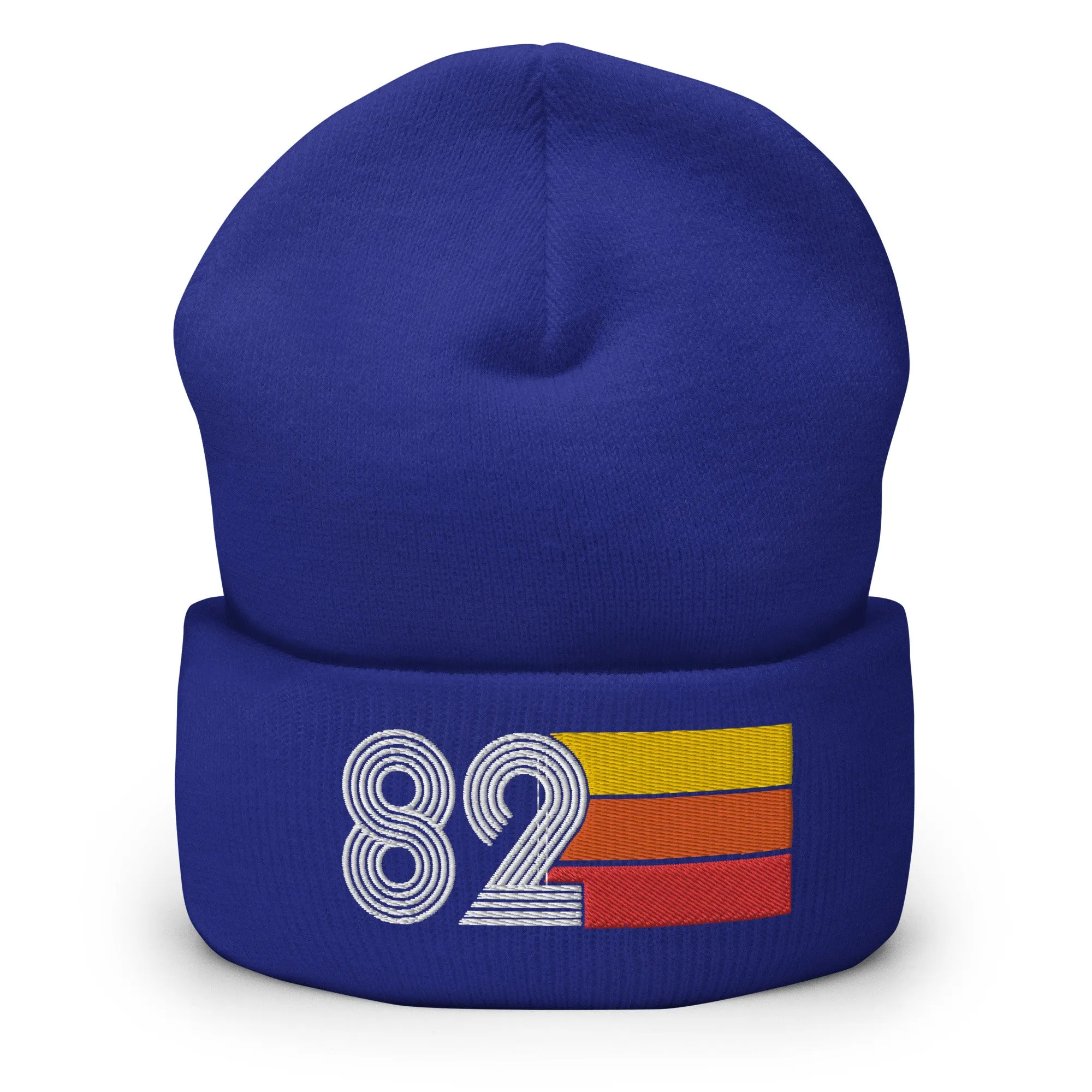 82 Number 1982 Birthday Retro Men's Women's Cuffed Beanie