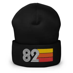 82 Number 1982 Birthday Retro Men's Women's Cuffed Beanie