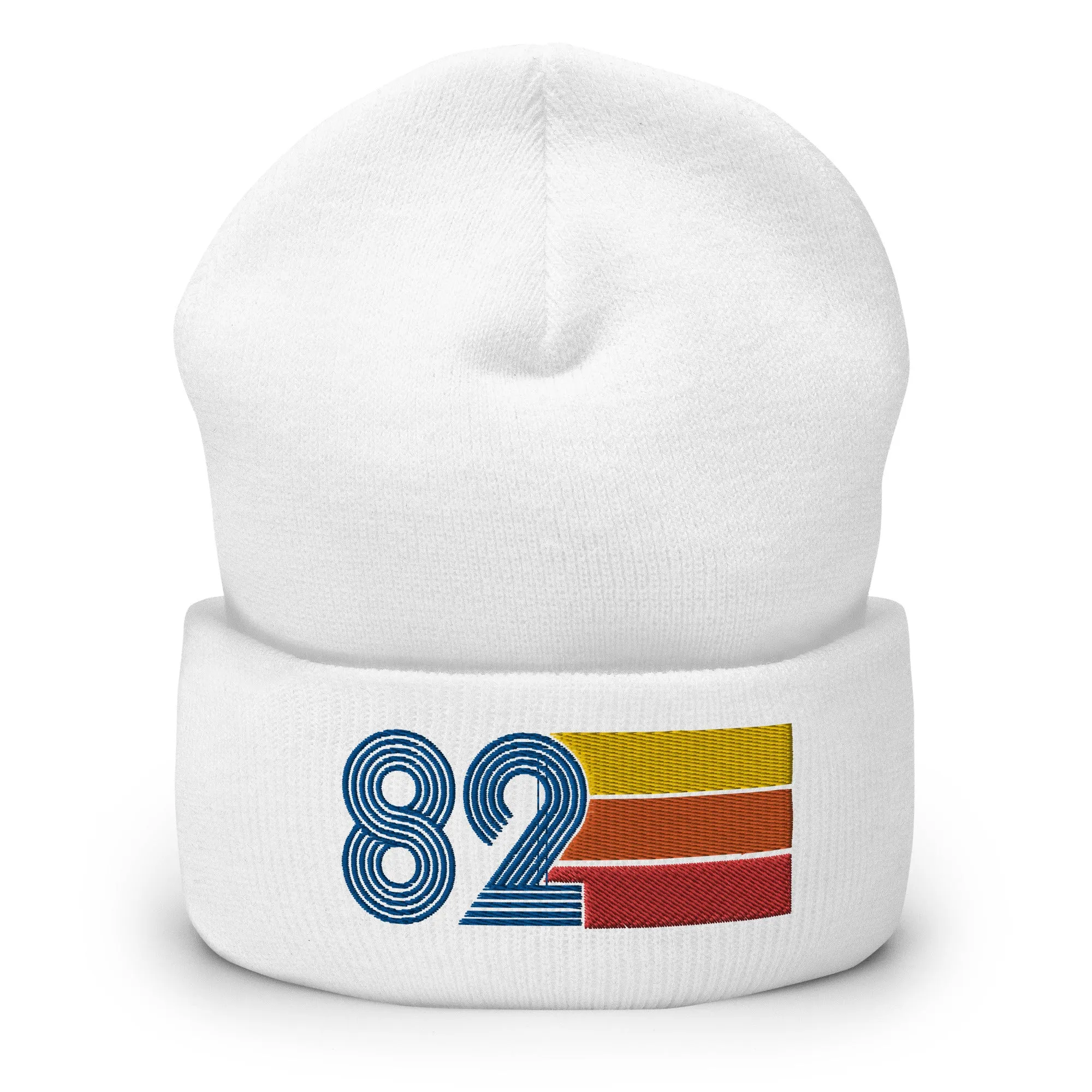 82 Number 1982 Birthday Retro Men's Women's Cuffed Beanie
