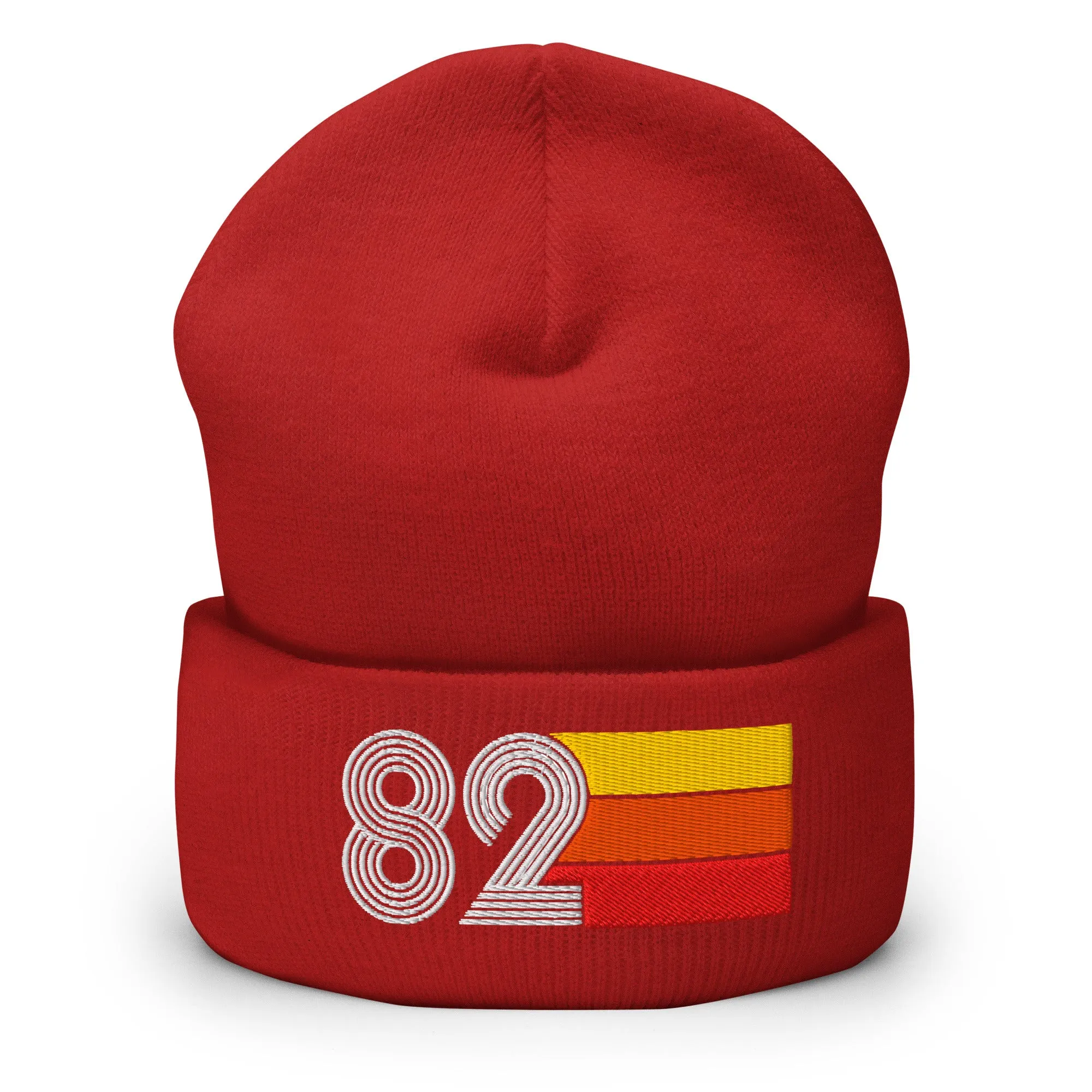 82 Number 1982 Birthday Retro Men's Women's Cuffed Beanie