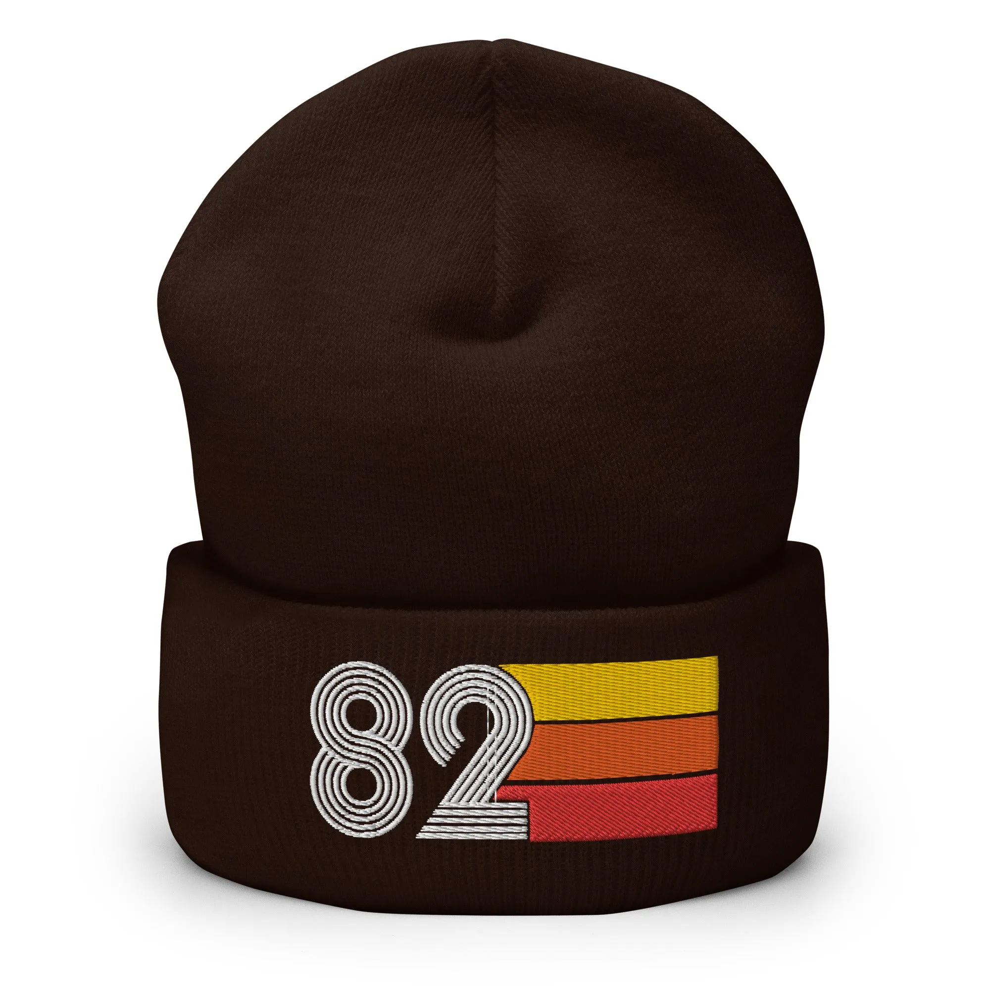 82 Number 1982 Birthday Retro Men's Women's Cuffed Beanie