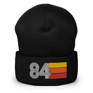 84 Number 1984 Birthday Retro Men's Women's Cuffed Beanie