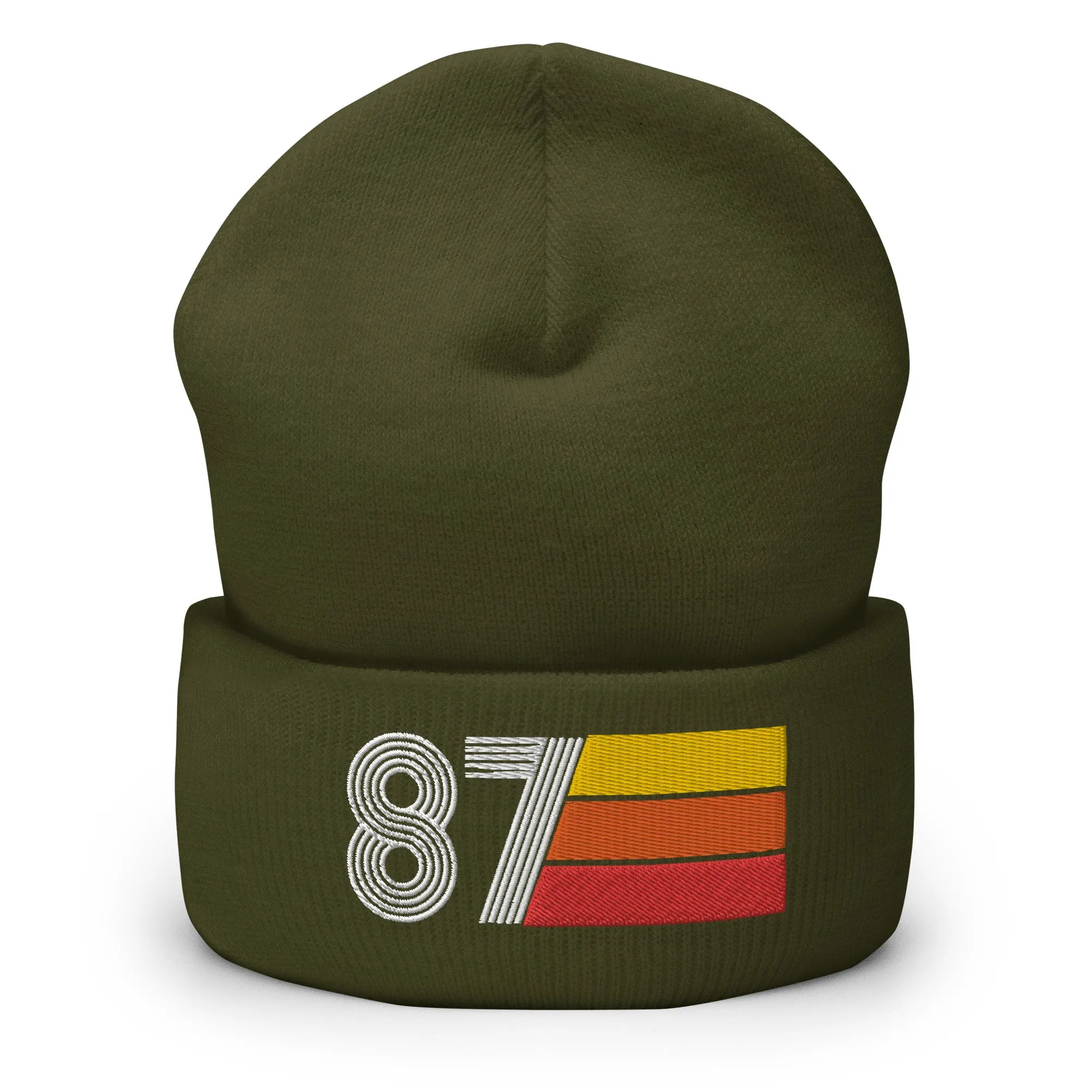 87 Number 1987 Birthday Retro Men's Women's Cuffed Beanie