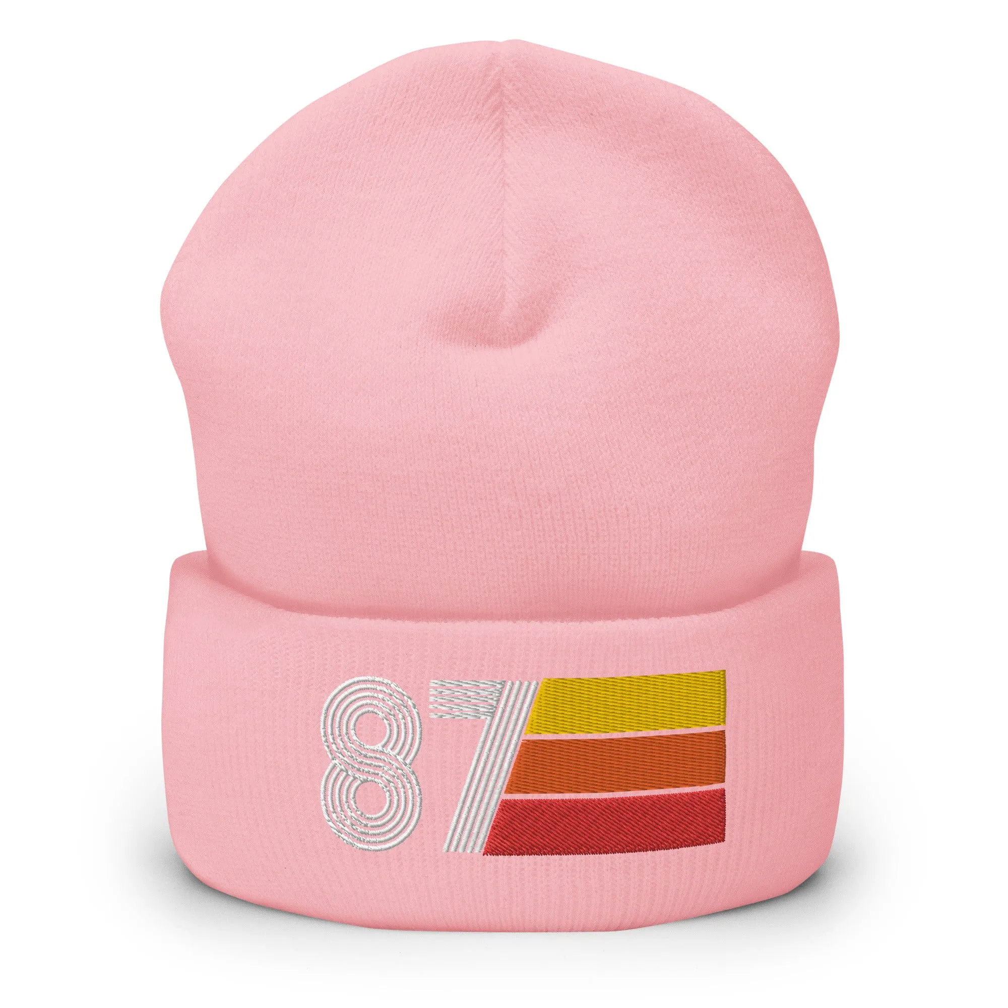 87 Number 1987 Birthday Retro Men's Women's Cuffed Beanie