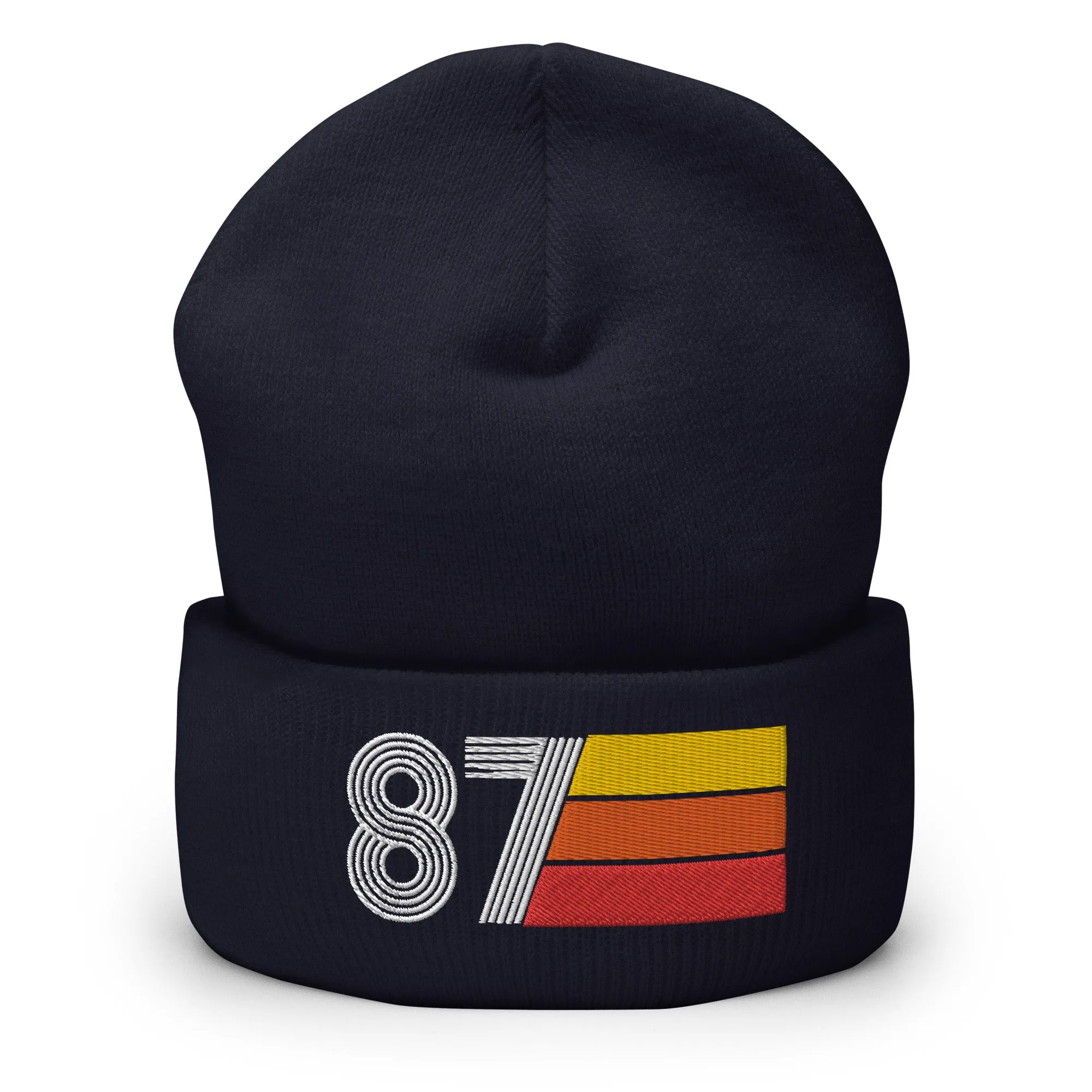 87 Number 1987 Birthday Retro Men's Women's Cuffed Beanie