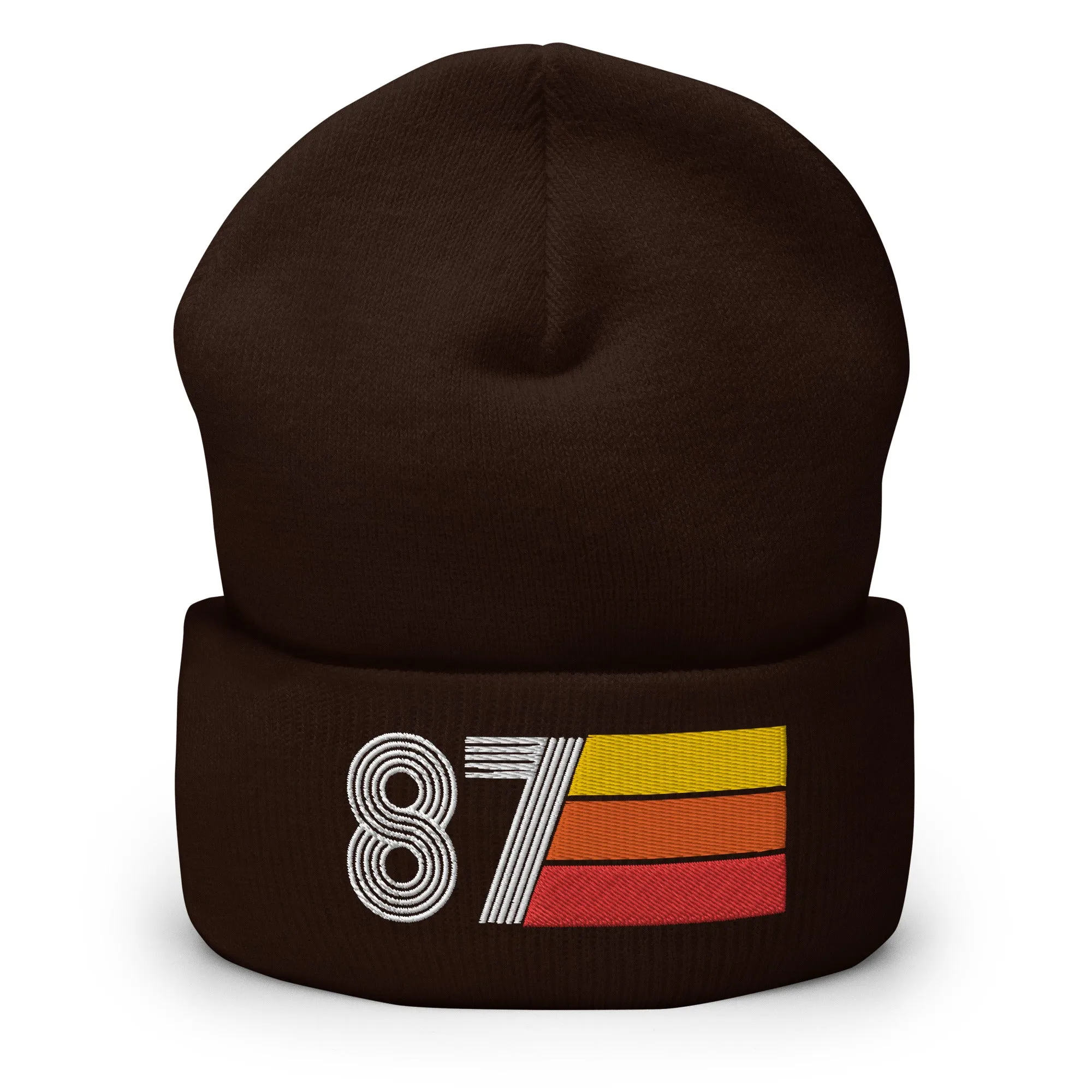 87 Number 1987 Birthday Retro Men's Women's Cuffed Beanie
