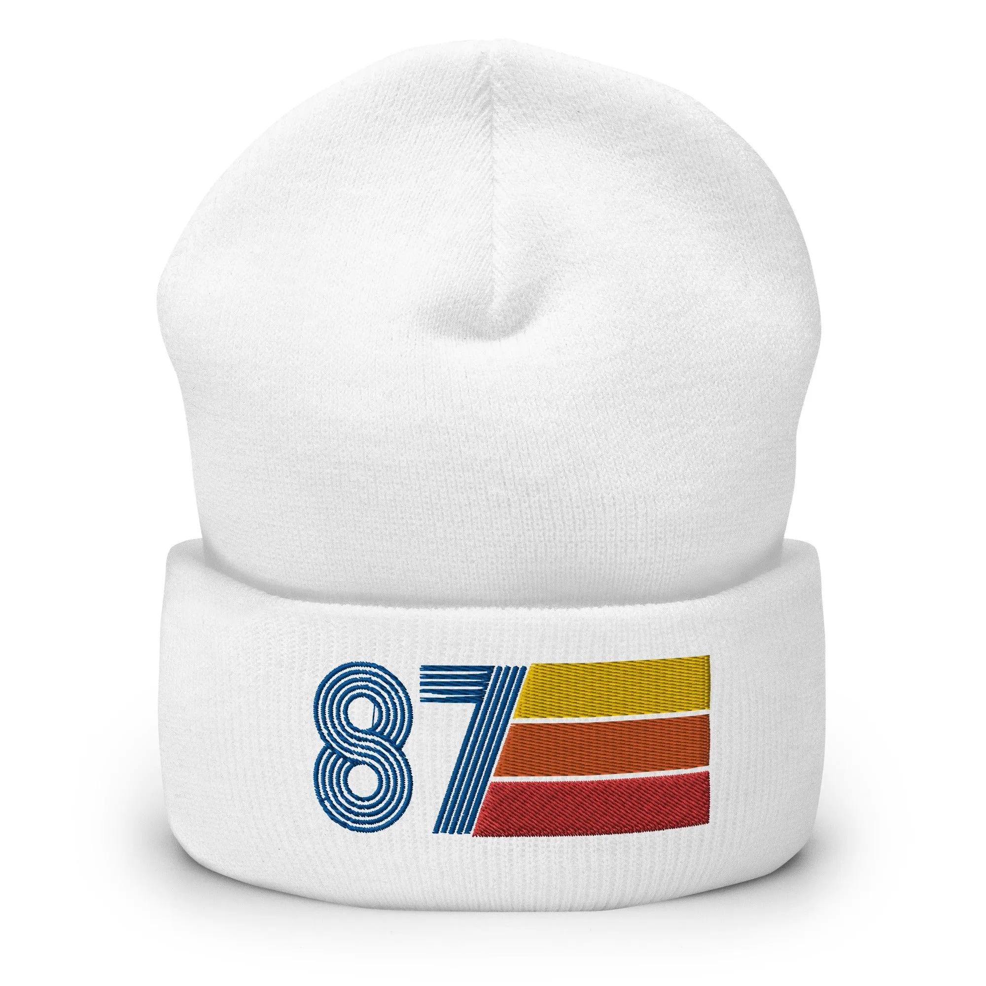 87 Number 1987 Birthday Retro Men's Women's Cuffed Beanie