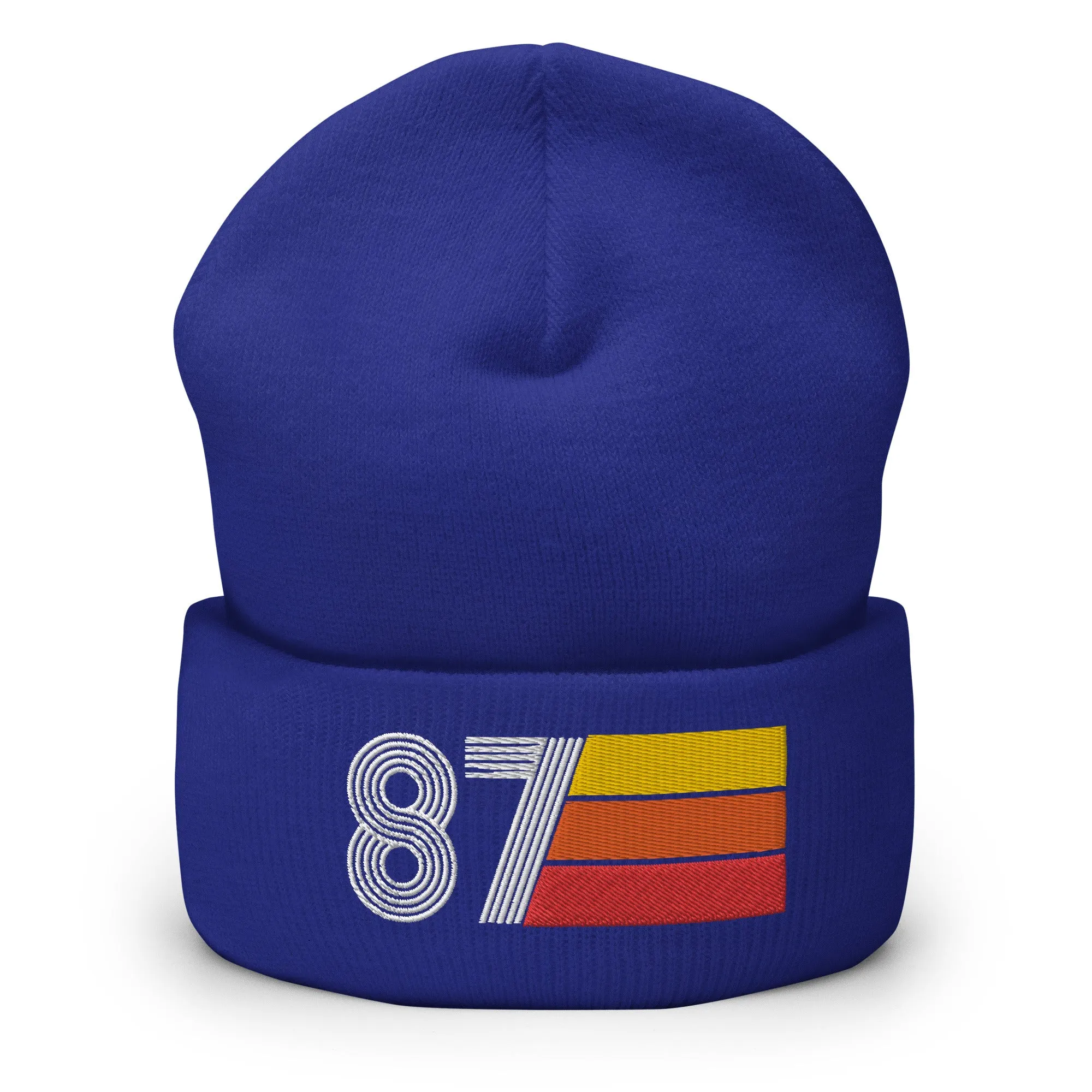 87 Number 1987 Birthday Retro Men's Women's Cuffed Beanie