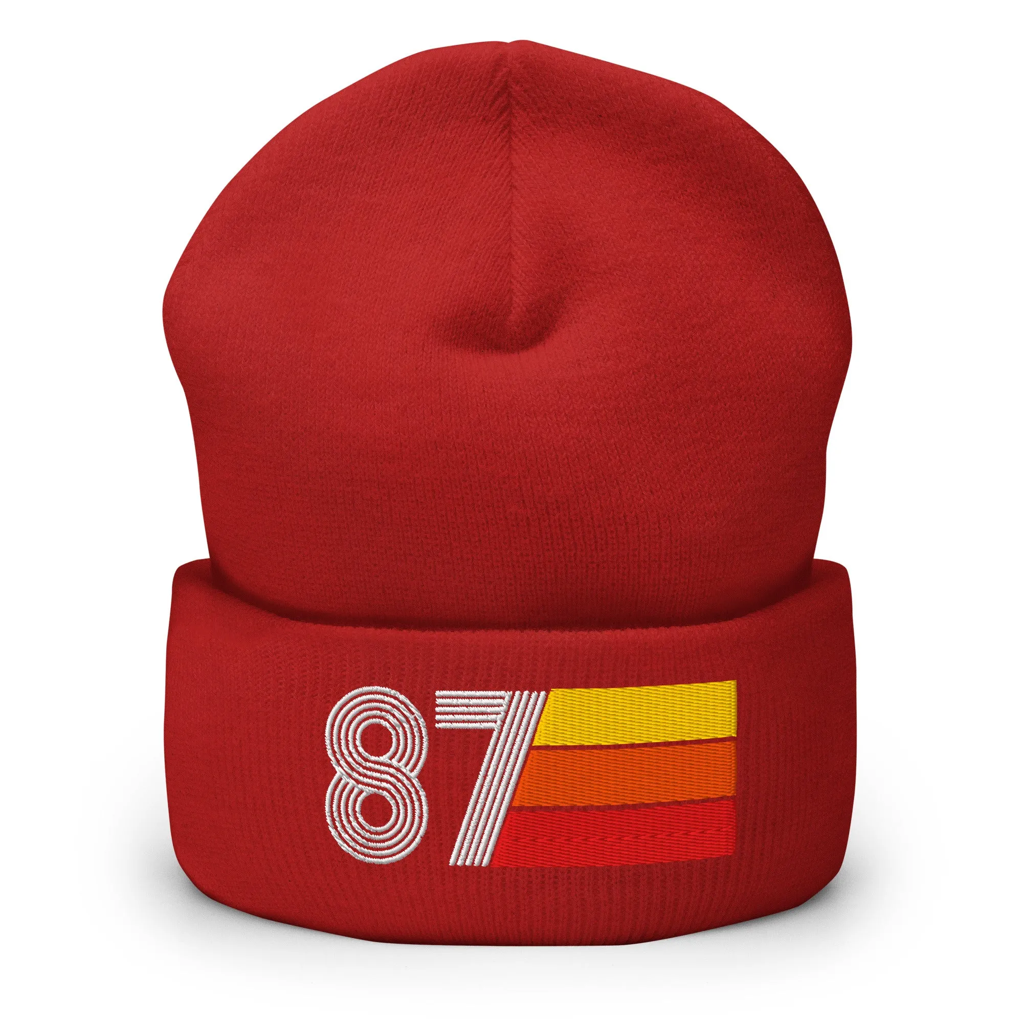 87 Number 1987 Birthday Retro Men's Women's Cuffed Beanie