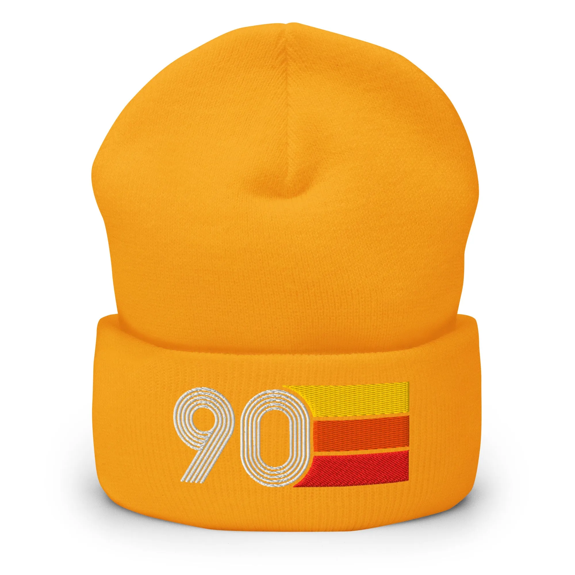 90 Number 1990 Birthday Retro Men's Women's Cuffed Beanie