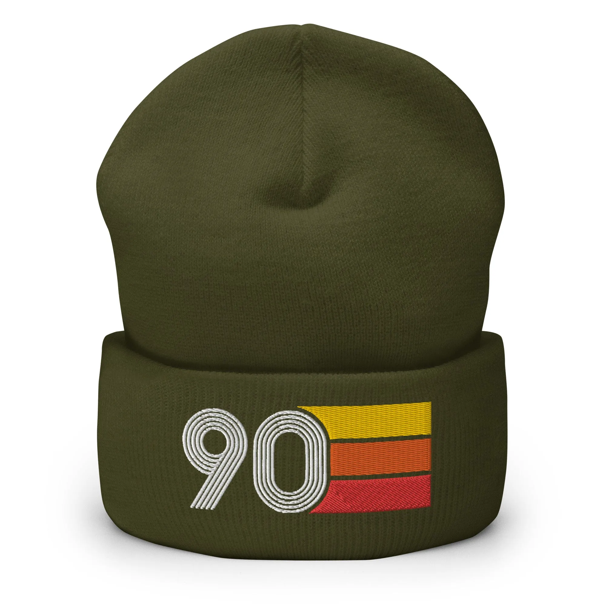 90 Number 1990 Birthday Retro Men's Women's Cuffed Beanie