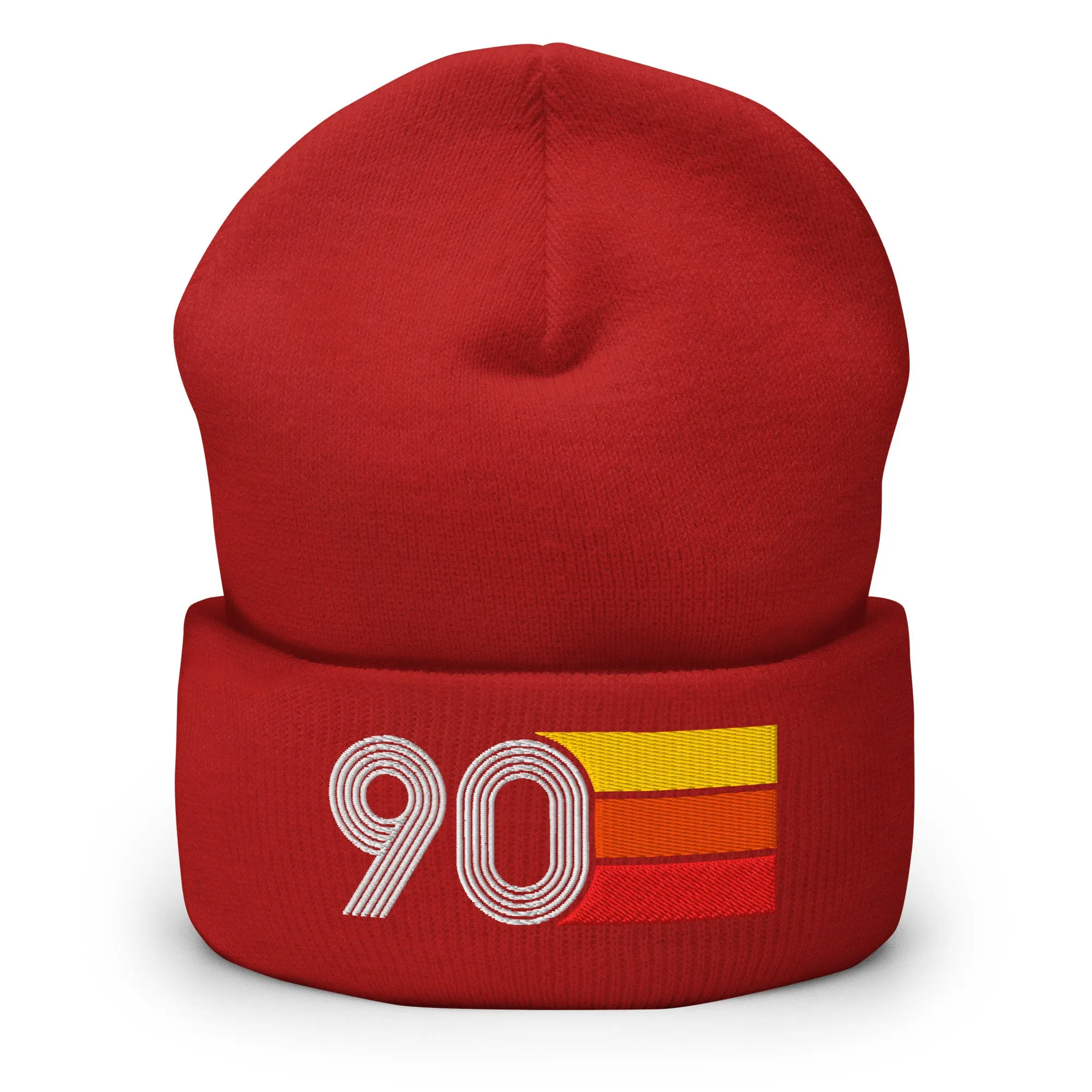 90 Number 1990 Birthday Retro Men's Women's Cuffed Beanie