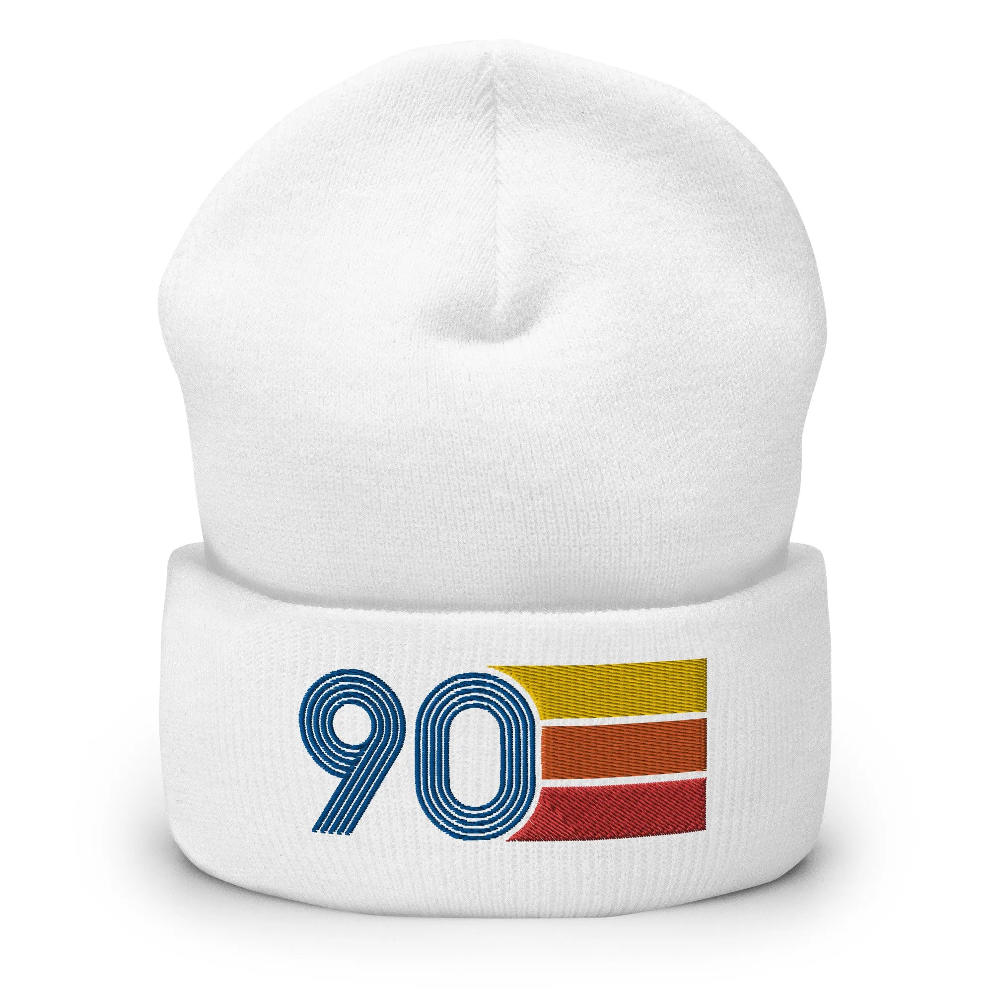 90 Number 1990 Birthday Retro Men's Women's Cuffed Beanie