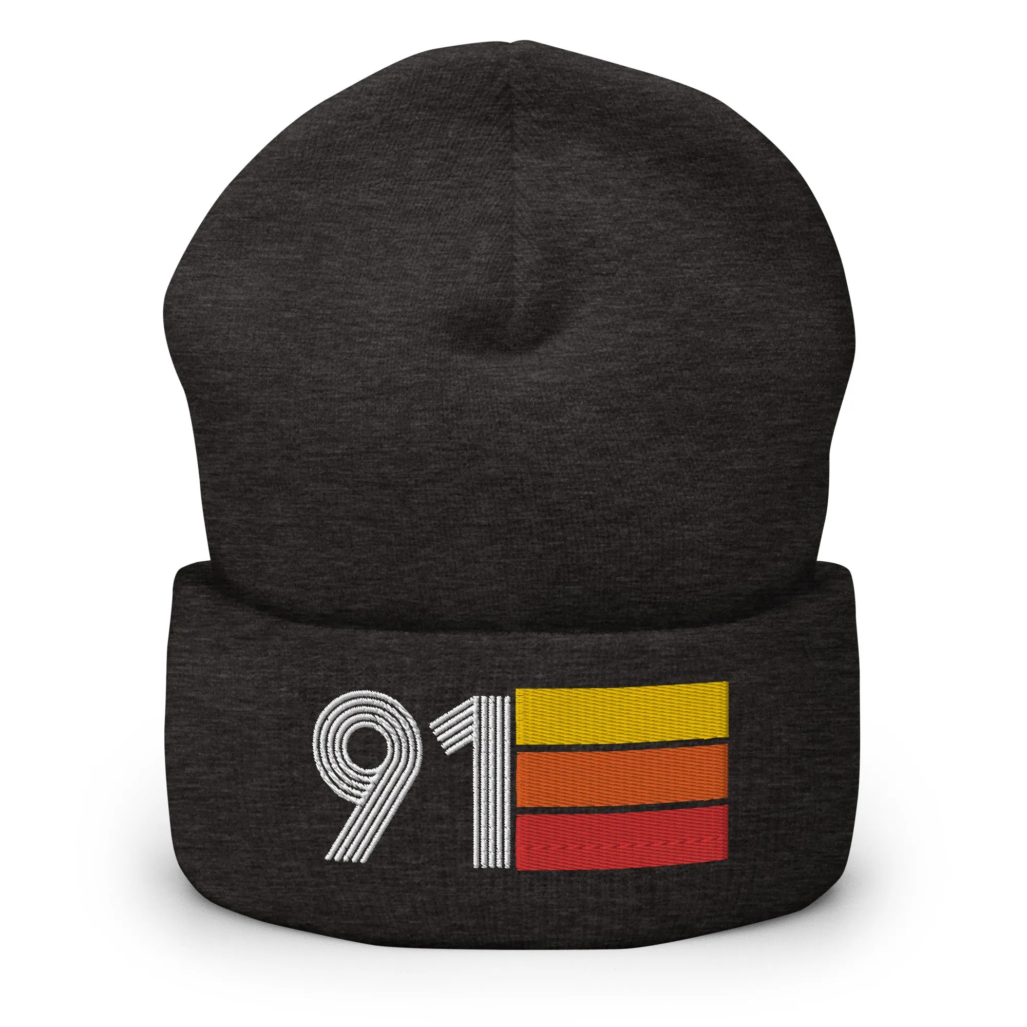 91 Number 1991 Birthday Retro Men's Women's Cuffed Beanie
