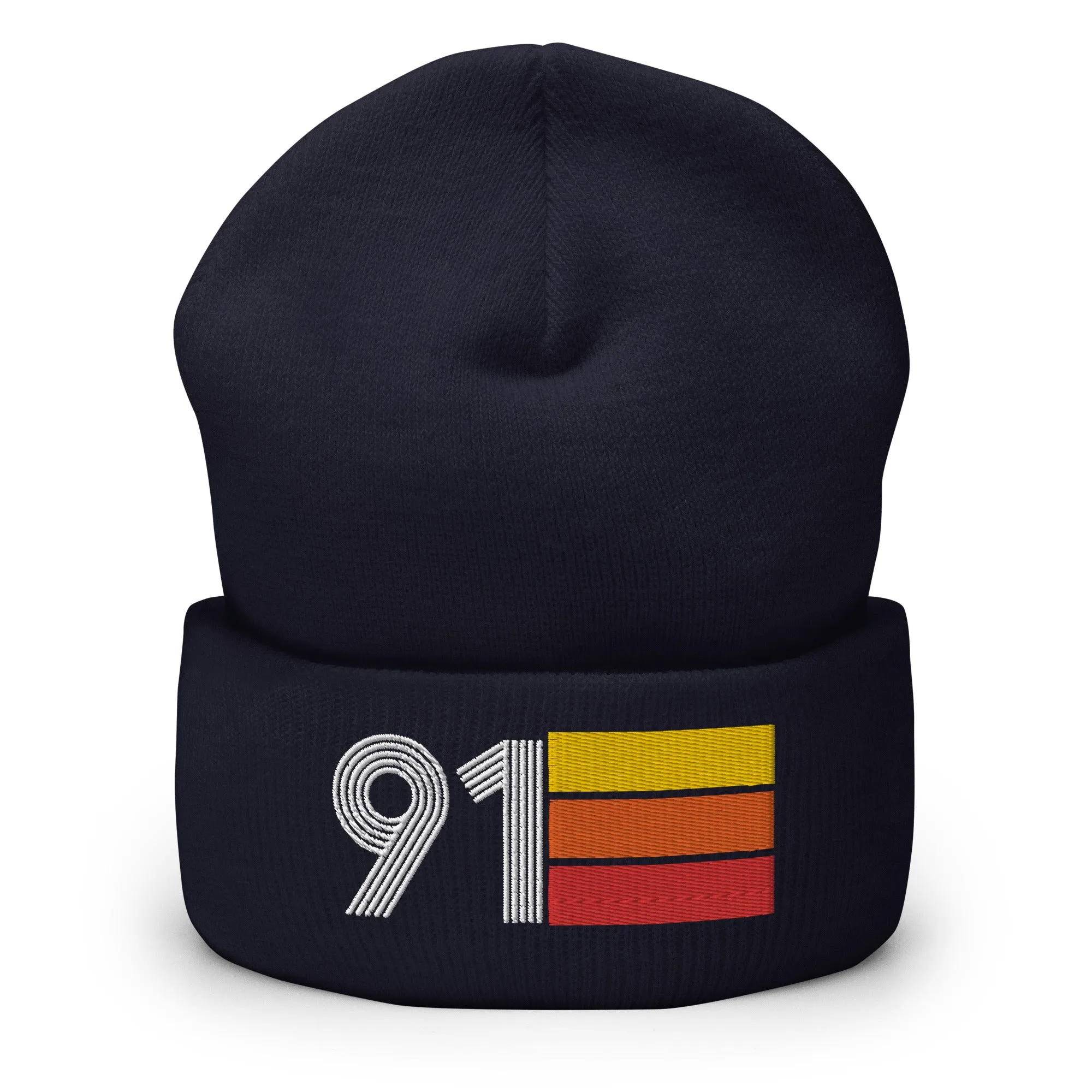 91 Number 1991 Birthday Retro Men's Women's Cuffed Beanie