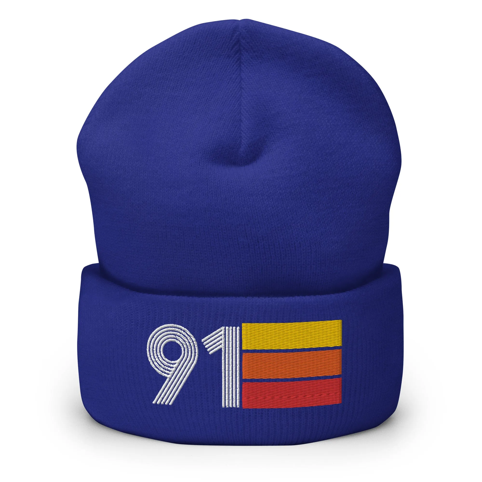 91 Number 1991 Birthday Retro Men's Women's Cuffed Beanie