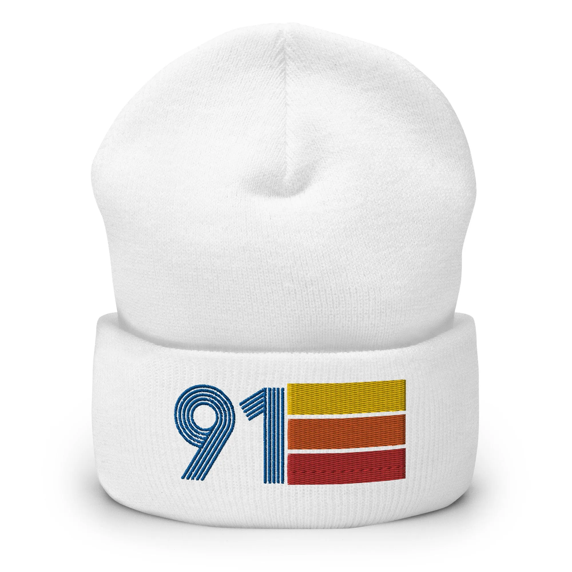 91 Number 1991 Birthday Retro Men's Women's Cuffed Beanie