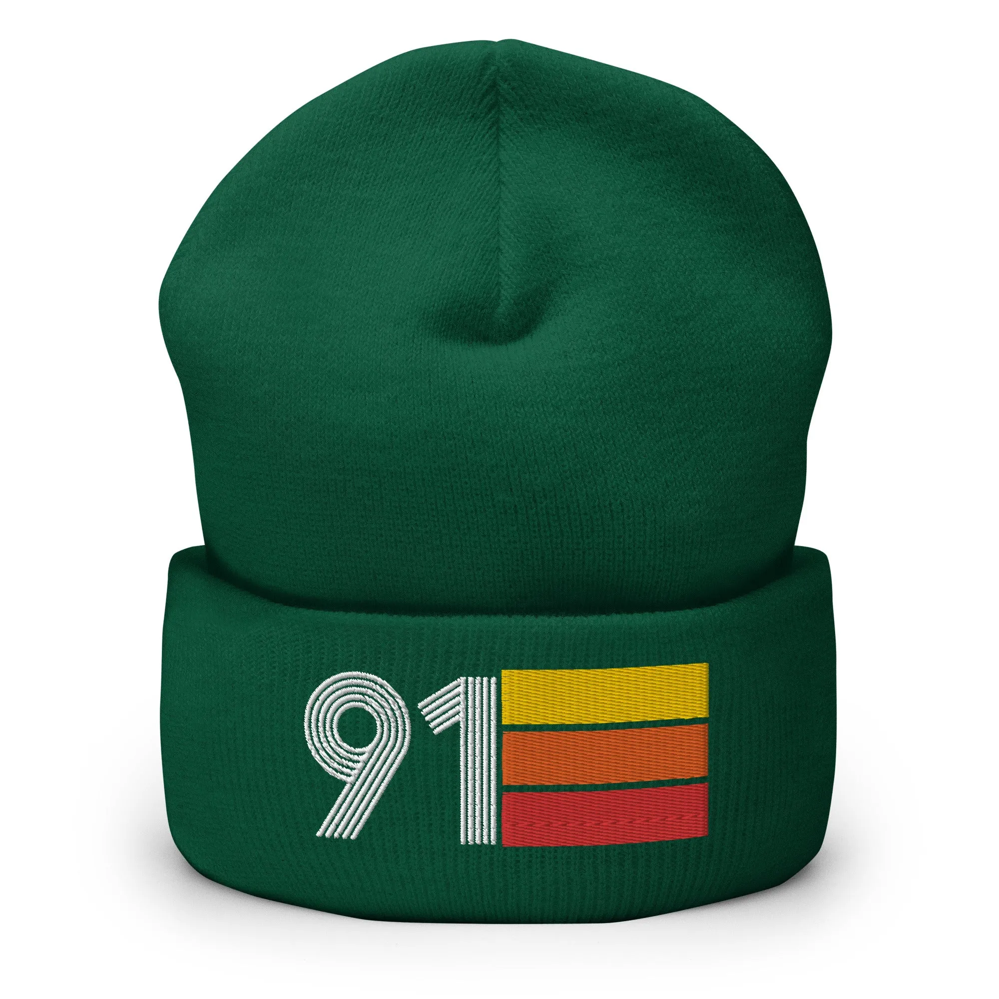 91 Number 1991 Birthday Retro Men's Women's Cuffed Beanie