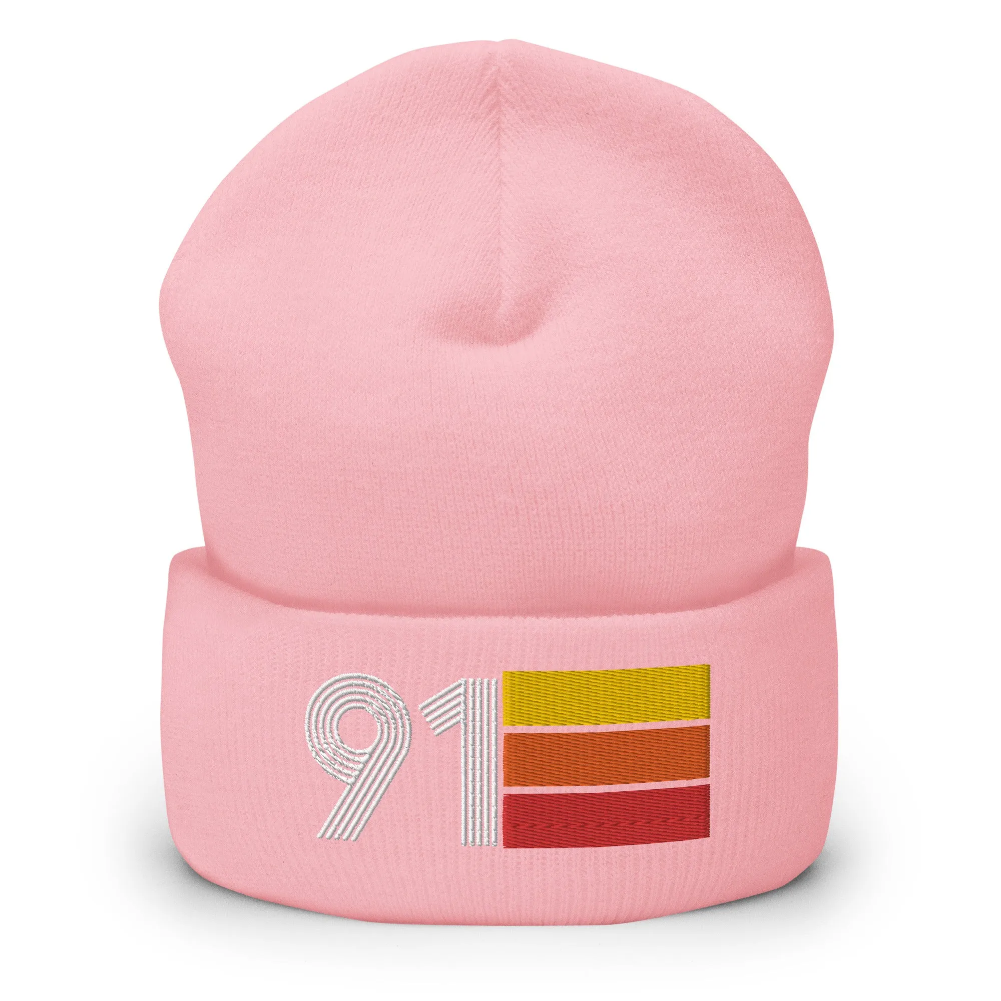 91 Number 1991 Birthday Retro Men's Women's Cuffed Beanie