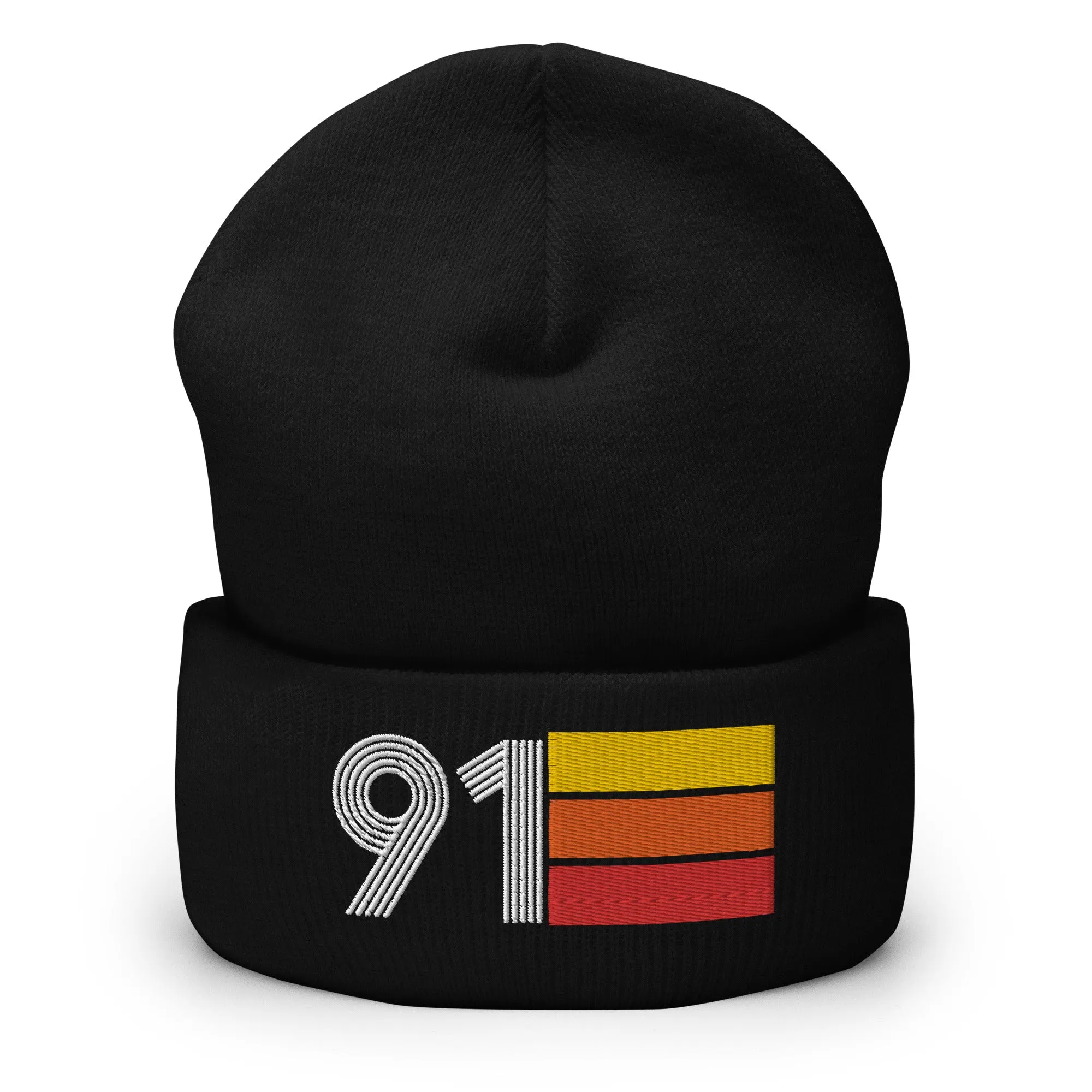 91 Number 1991 Birthday Retro Men's Women's Cuffed Beanie