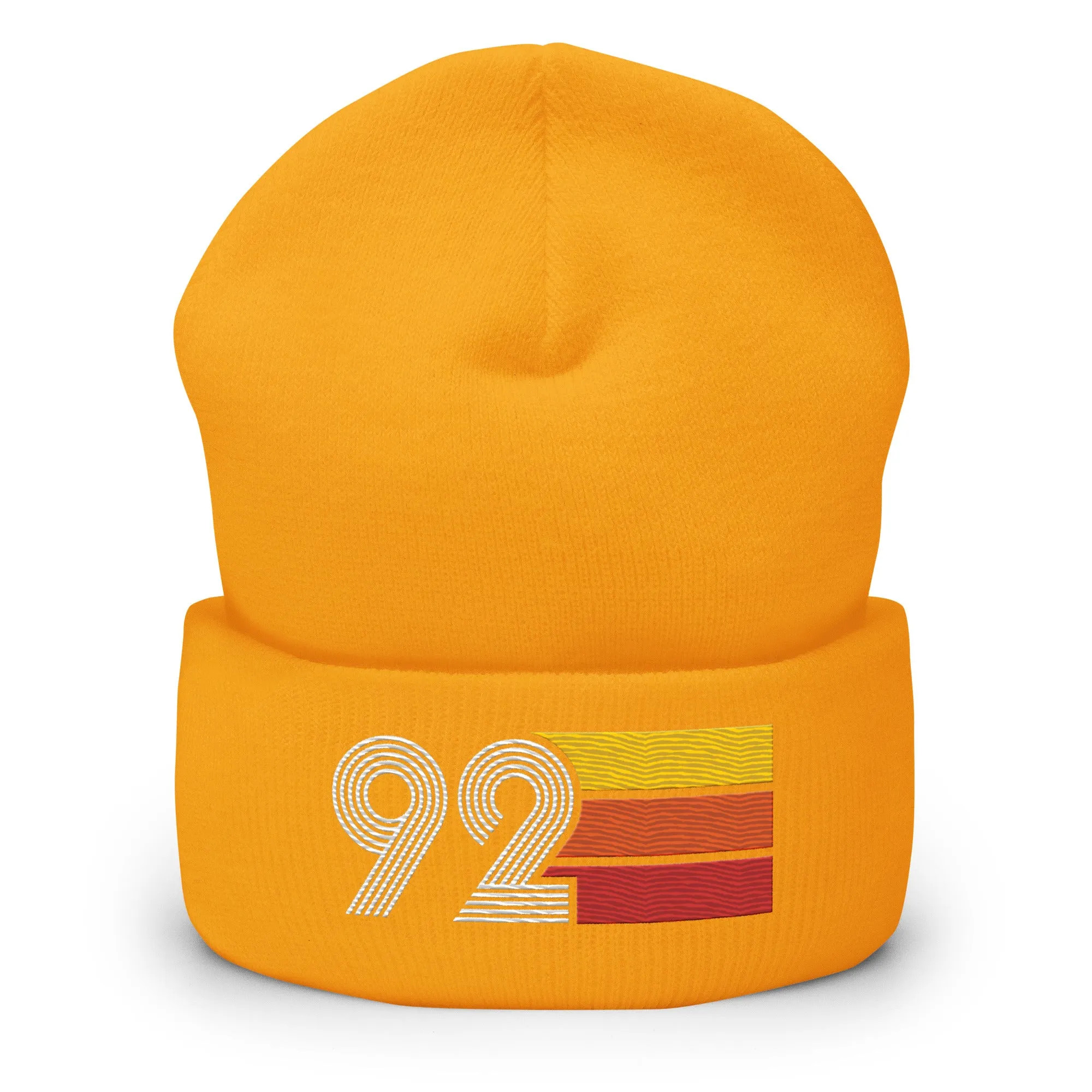 92 Number 1992 Birthday Retro Men's Women's Cuffed Beanie