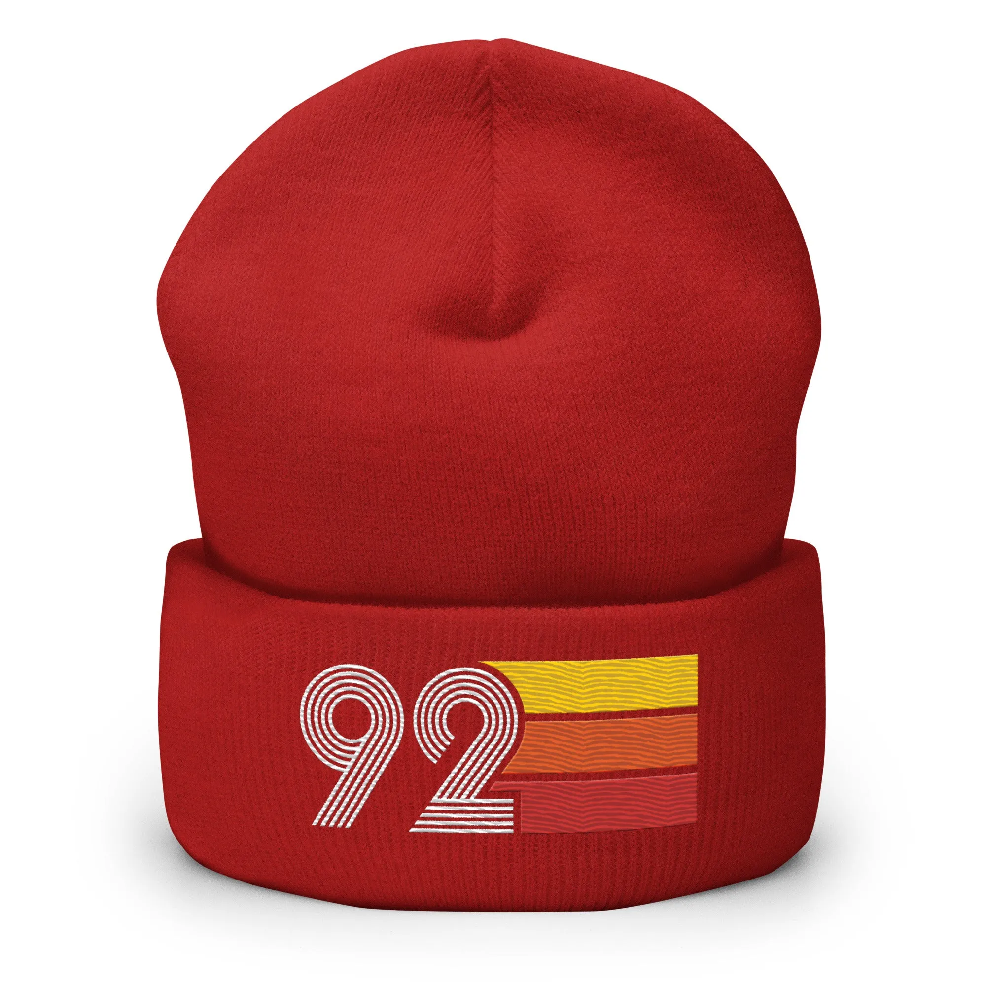 92 Number 1992 Birthday Retro Men's Women's Cuffed Beanie