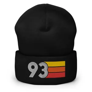 93 Number 1993 Birthday Retro Men's Women's Cuffed Beanie