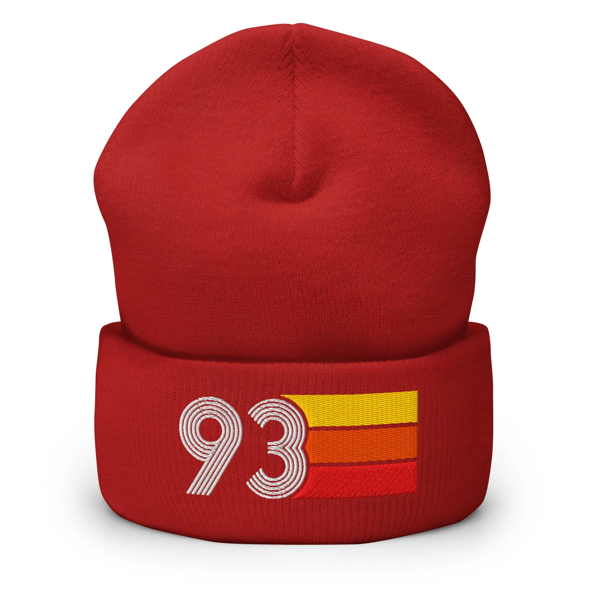 93 Number 1993 Birthday Retro Men's Women's Cuffed Beanie