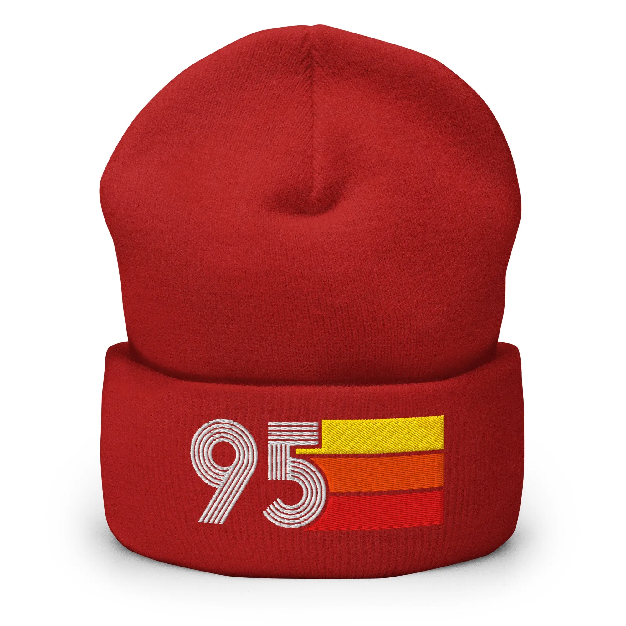 95 Number 1995 Birthday Retro Men's Women's Cuffed Beanie
