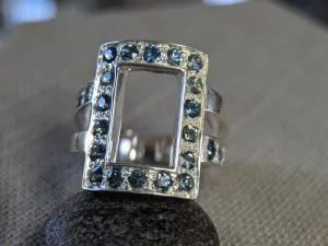 9.52g SILVER MONTANA SAPPHIRE RING SIZE 7.75