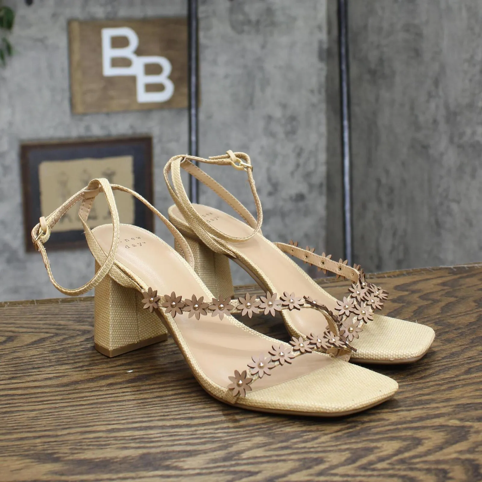 A New Day Women's Mirabel Strappy Heels 89530584 Beige Brown 8.5M