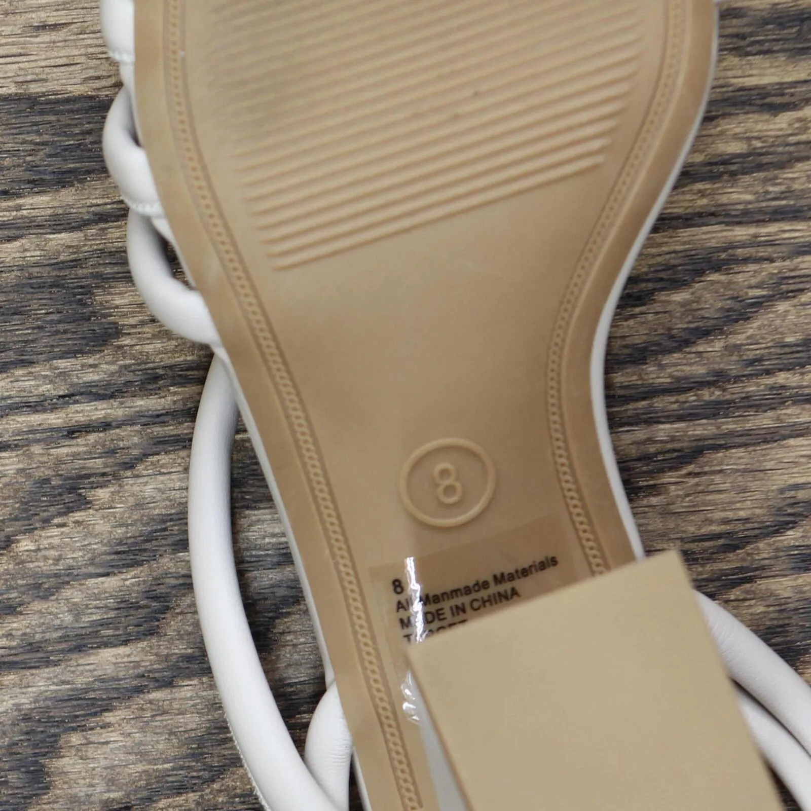 A New Day Womens Strappy Block Geometric Heels` Cream Off White 8M