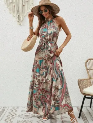 Addilyn | Retro Maxikleid mit Neckholder