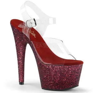 ADORE-708HMG  Clear/Burgundy Multi Glitter