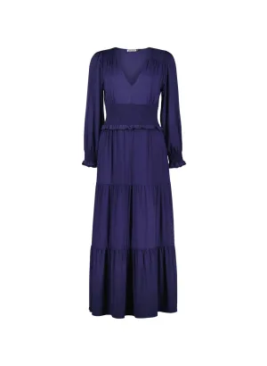 Airin Smocked Waist LENZING™ ECOVERO™ Jersey Midi Dress | Midnight Blue