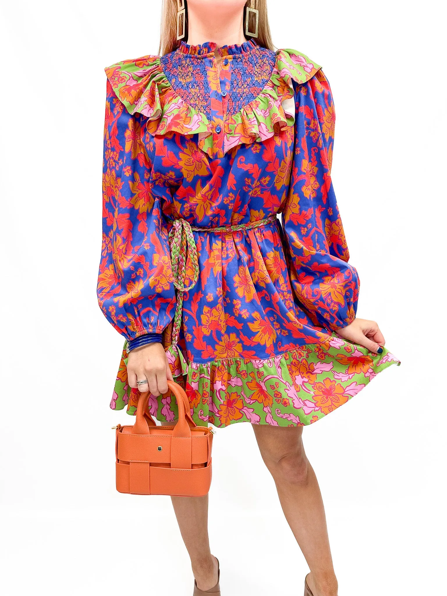 Alden Adair Sutton Dress - Cobalt Tea Garden