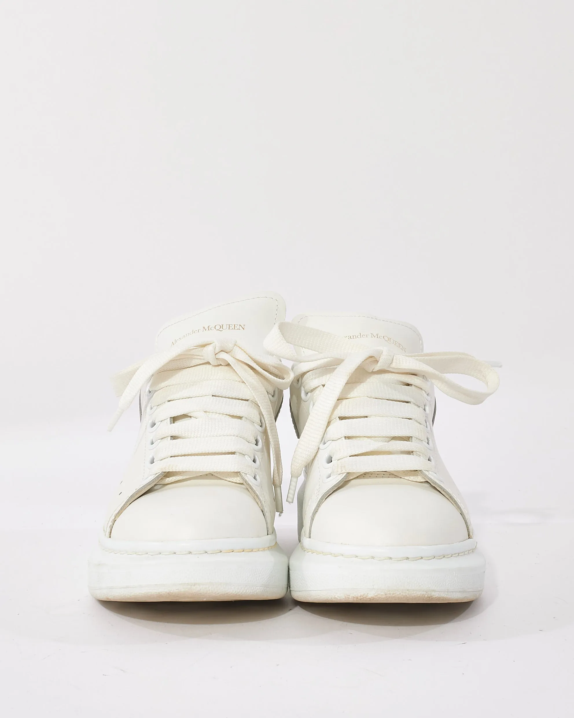 Alexander McQueen White Leather Oversized Sneakers - 35.5