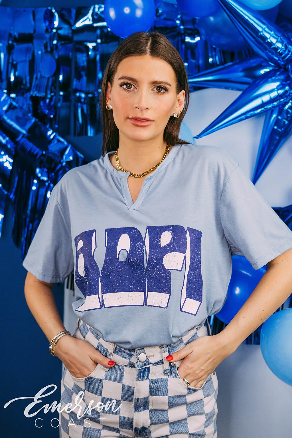 Alpha Delta Pi Recruitment Block Letter Notch Tee