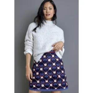 Anthropologie Maeve Women's Skirt Mayfair Beaded Mini Floral Blue Red Size 6