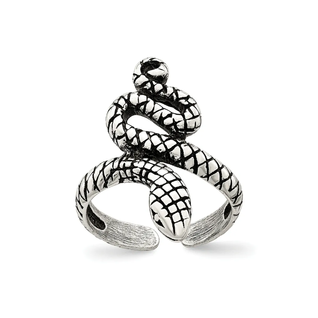 Antiqued Snake Toe Ring