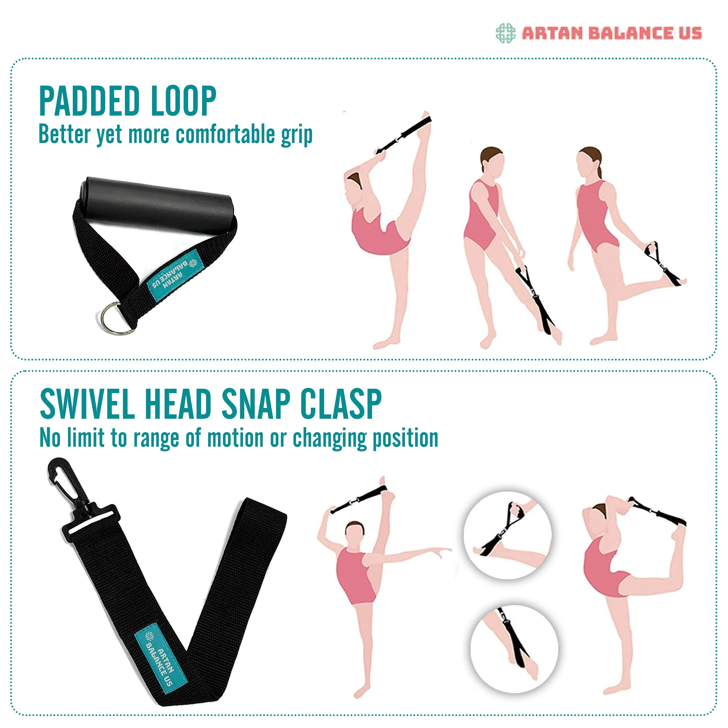 Artan Balance Leg Stretcher Strap with Foam Handle