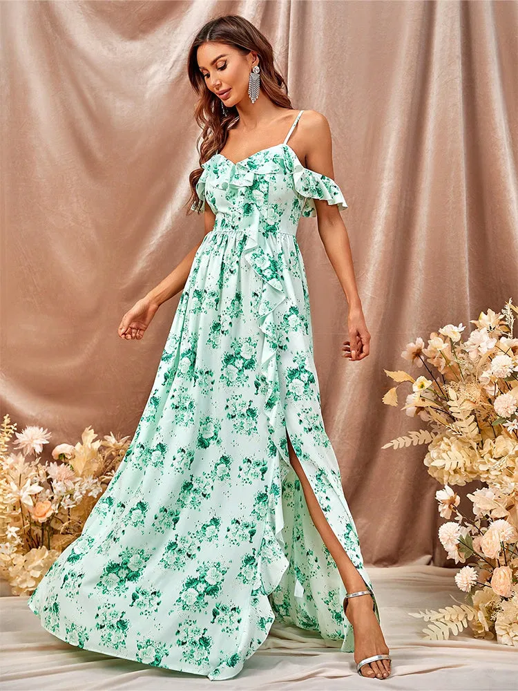 Asher Floral Dress - Corsage Blue