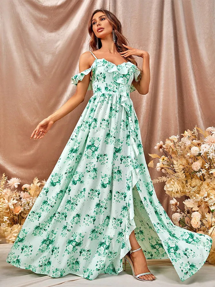 Asher Floral Dress - Corsage Blue