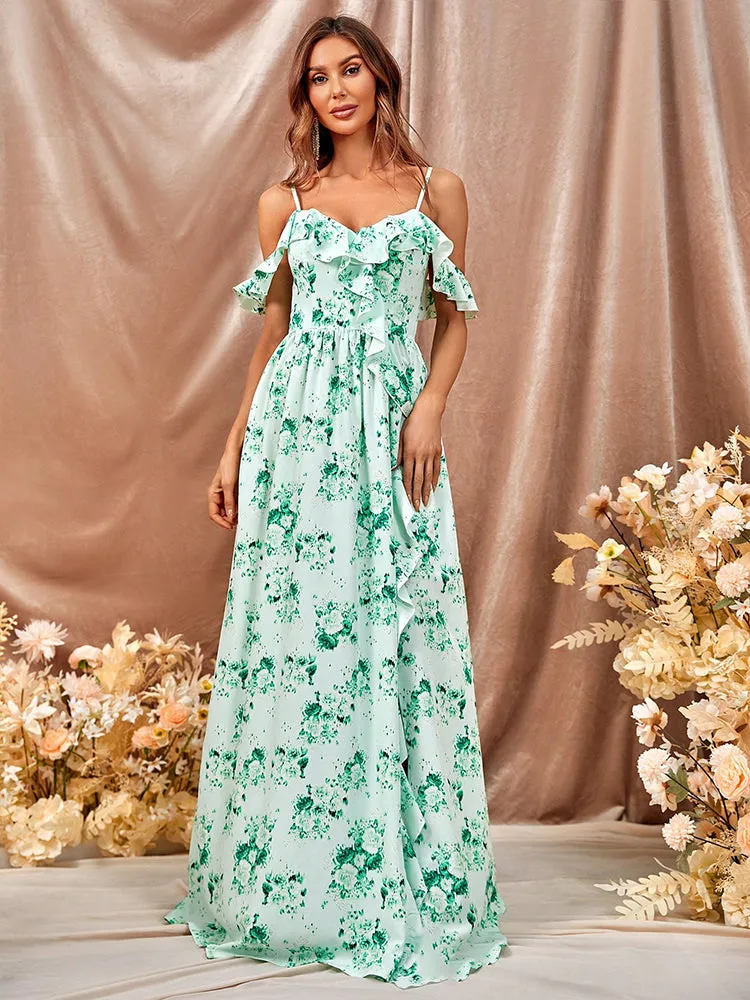 Asher Floral Dress - Corsage Blue
