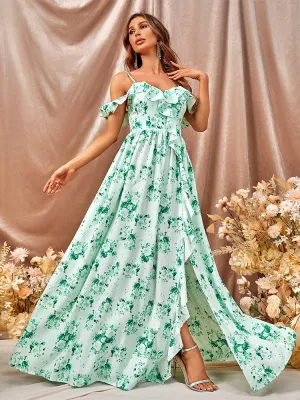 Asher Floral Dress - Corsage Blue